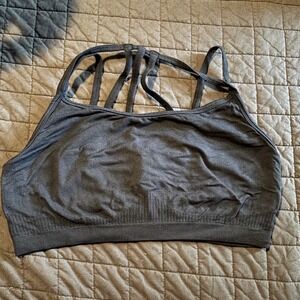 Fabletics Black Seamless Multi-Strap Caged Back Sports Bra XL 394924-01-XL